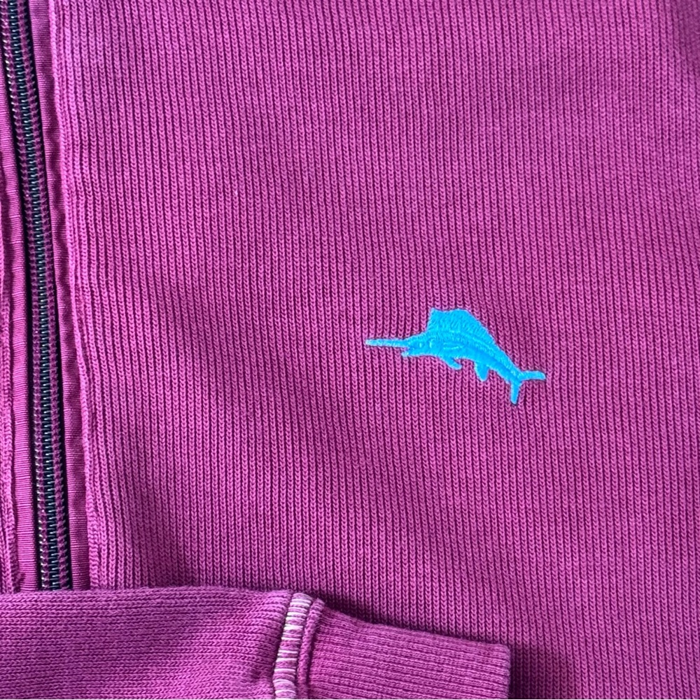 TOMMY BAHAMA RELAX 1/4 Zip 100% Cotton Sweatshirt Small Burgundy Merlot Color - Picture 2 of 9